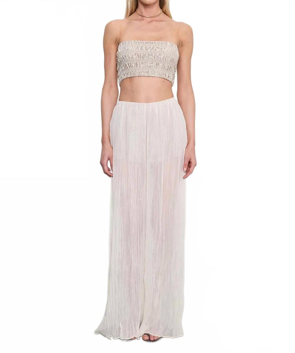 NEW ENZA COSTA plisse palazzo pant in champagne